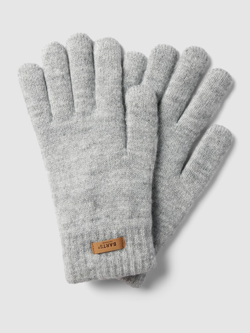 Handschuhe mit Label-Detail Modell 'Witzia' in silber meliert