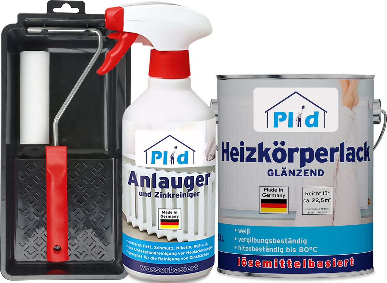 Plid Premium Heizkörperlack LH Thermolack weiß Glänzend Set Weiß