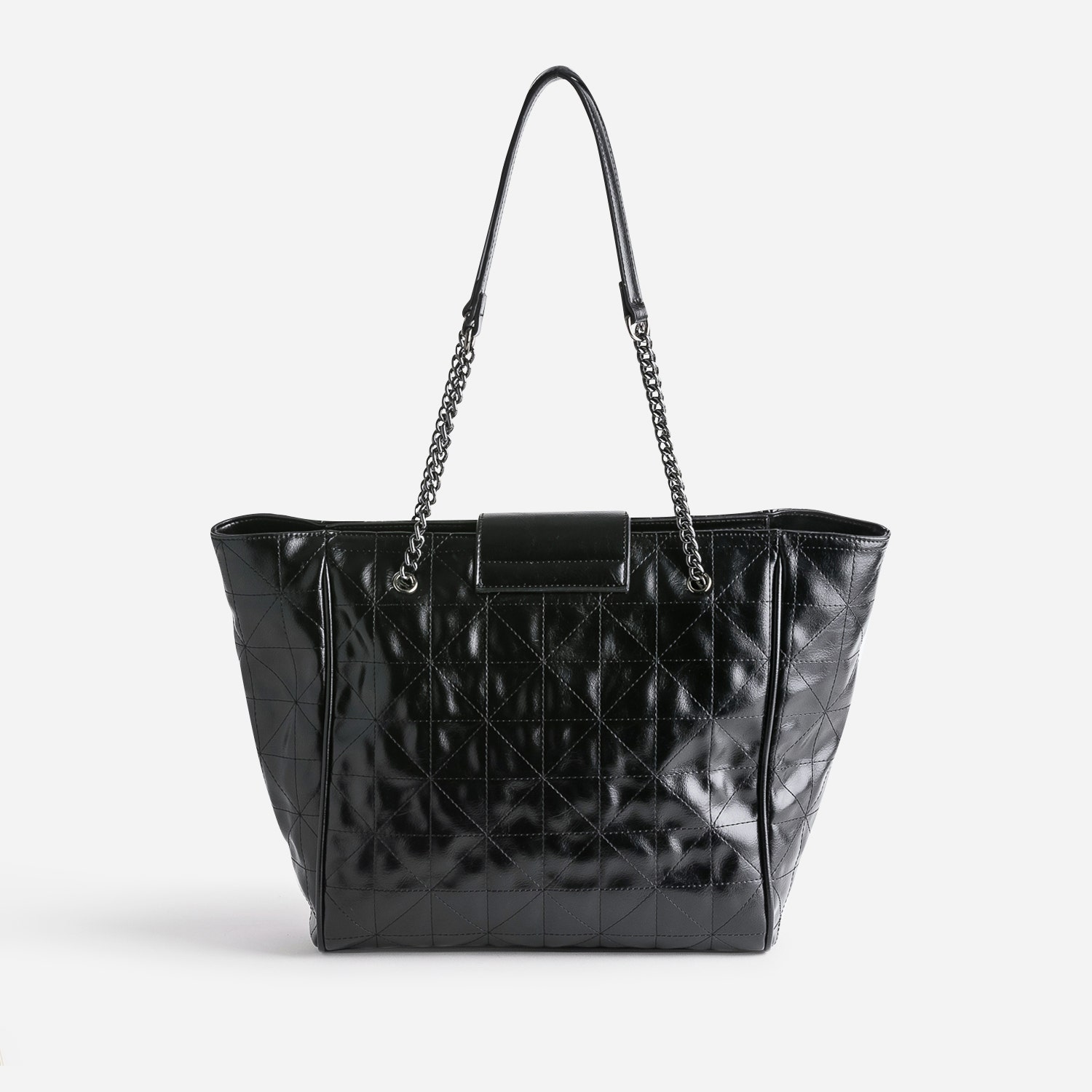 Sac cabas TEXTO noir effet matelassé