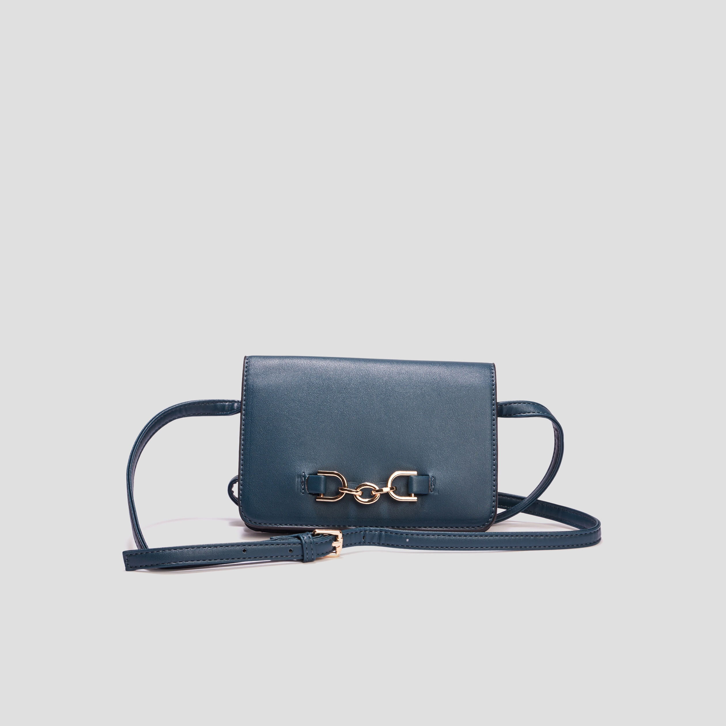 Sac bandoulière rectangulaire bleu canard femme | La Halle