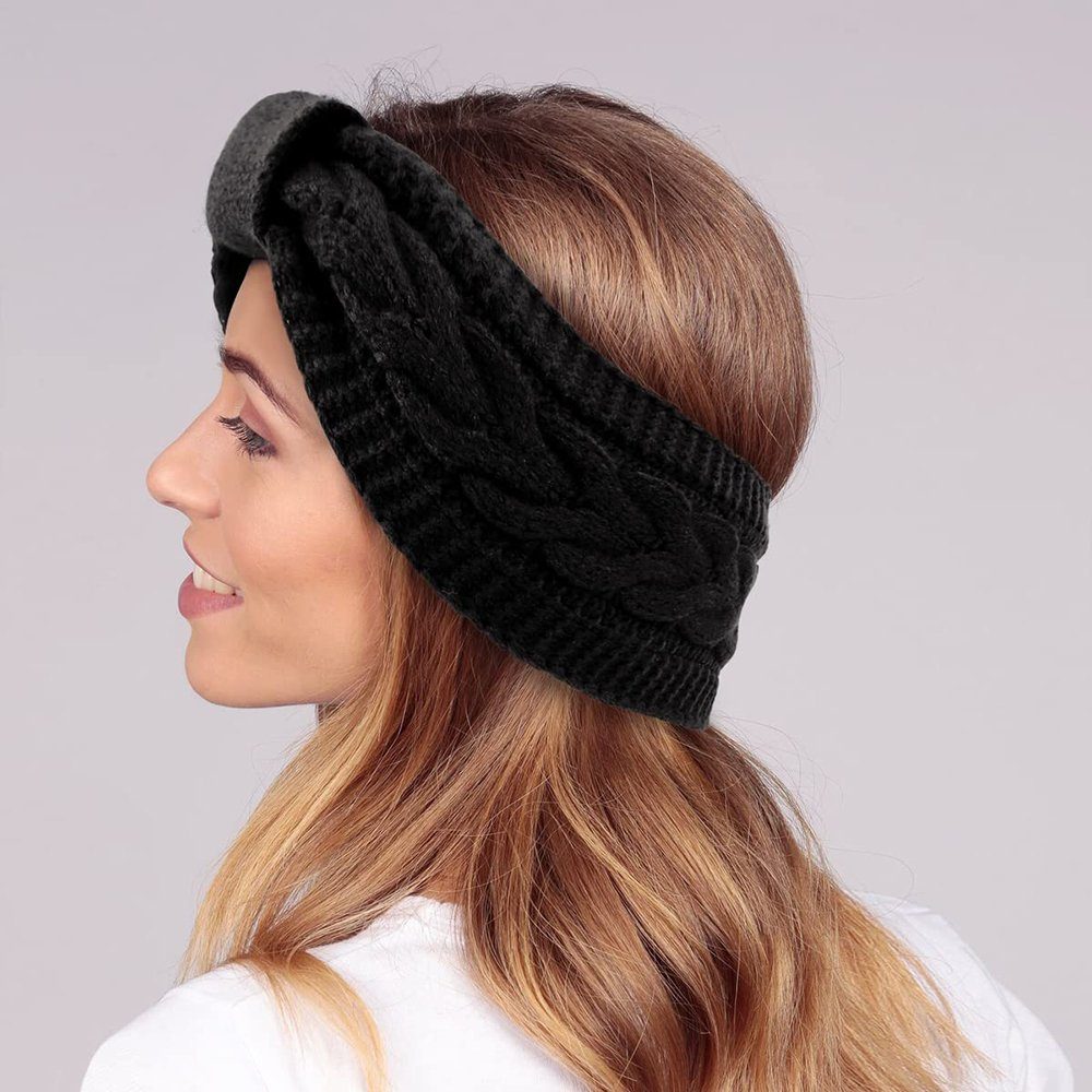 Geistesblitz Ohrenwärmer 3 Stücke Stirnband Damen Winter (für Outdoor Sport, Skifahren, Laufen, Workout, 3-St., Gestrickte Haarreifen für Frauen Mädchen) Gestrickte Haarreifen für Frauen Mädchen