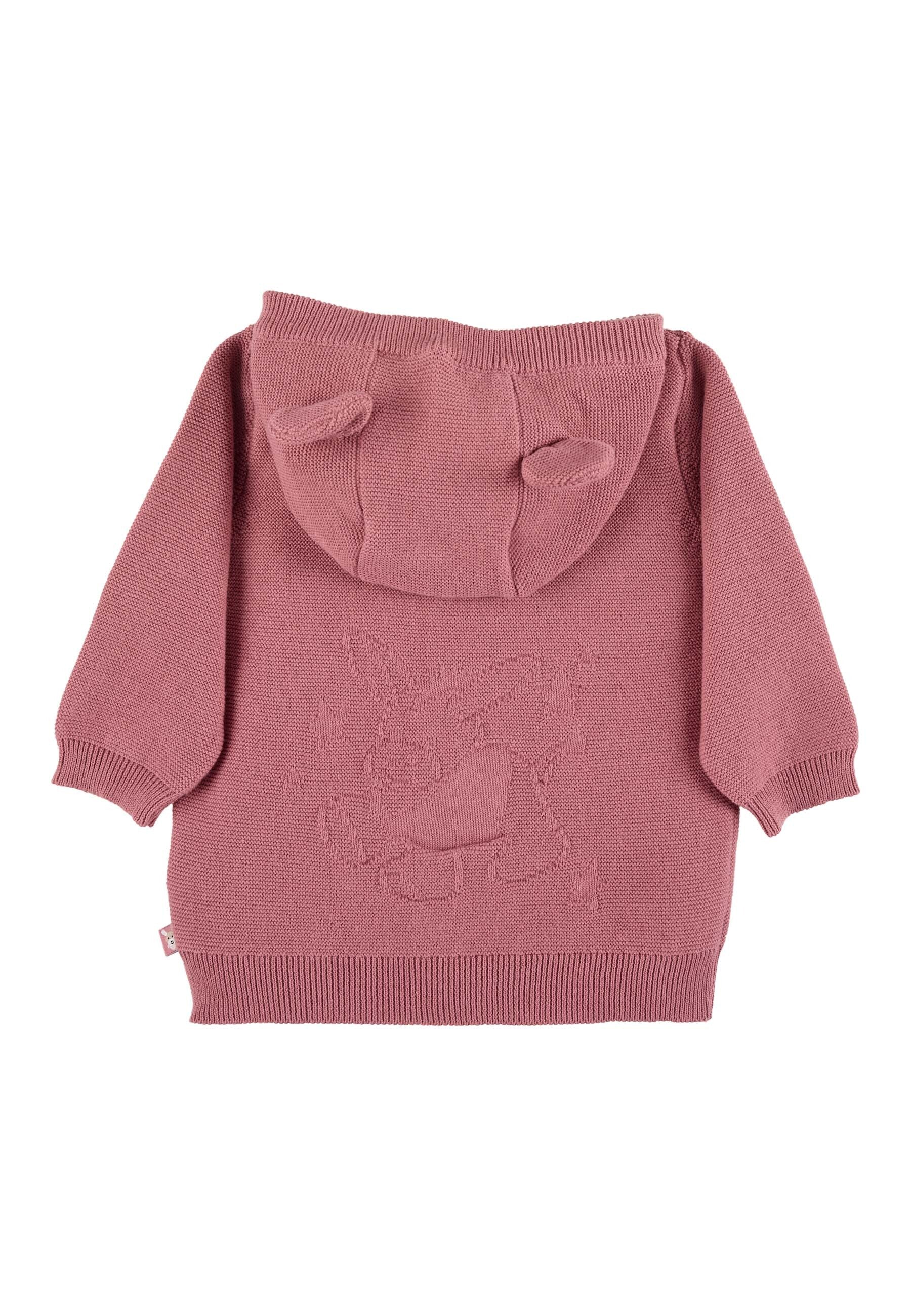 GOTS Baby-Strickjacke Esel Emmi Girl mit 3D Ohren