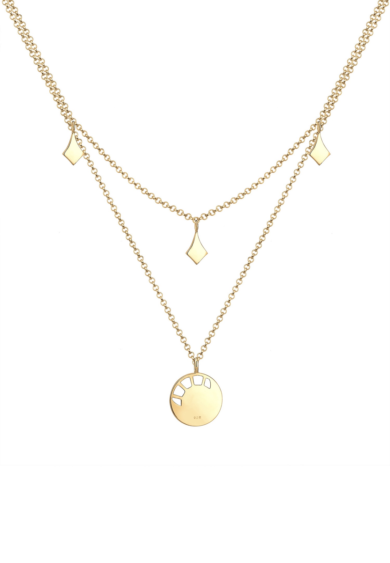 Ceas Elli Astro Sun Moon pentru femei cu cristale din argint 925 placat cu aur
