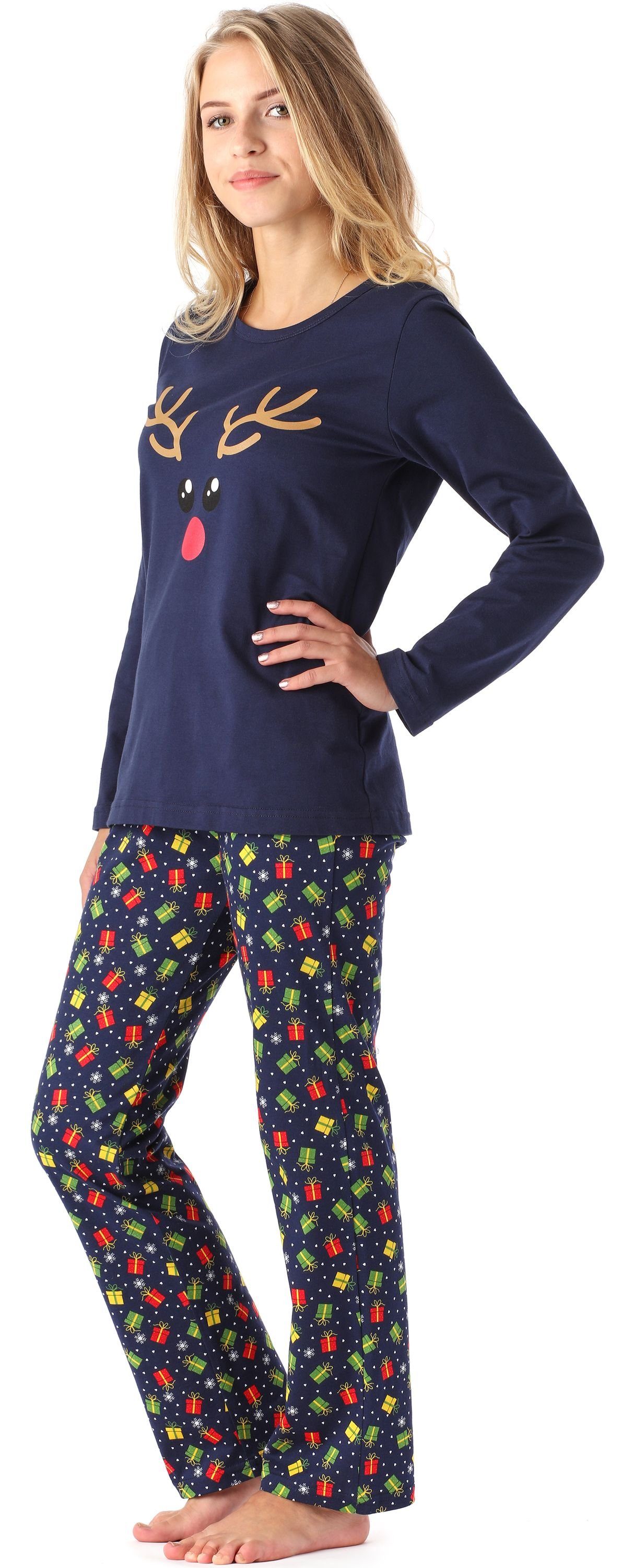 Merry Style Schlafanzug Damen Zweiteilieger Schlafanzug Pyjama Lang Winter MS10-192