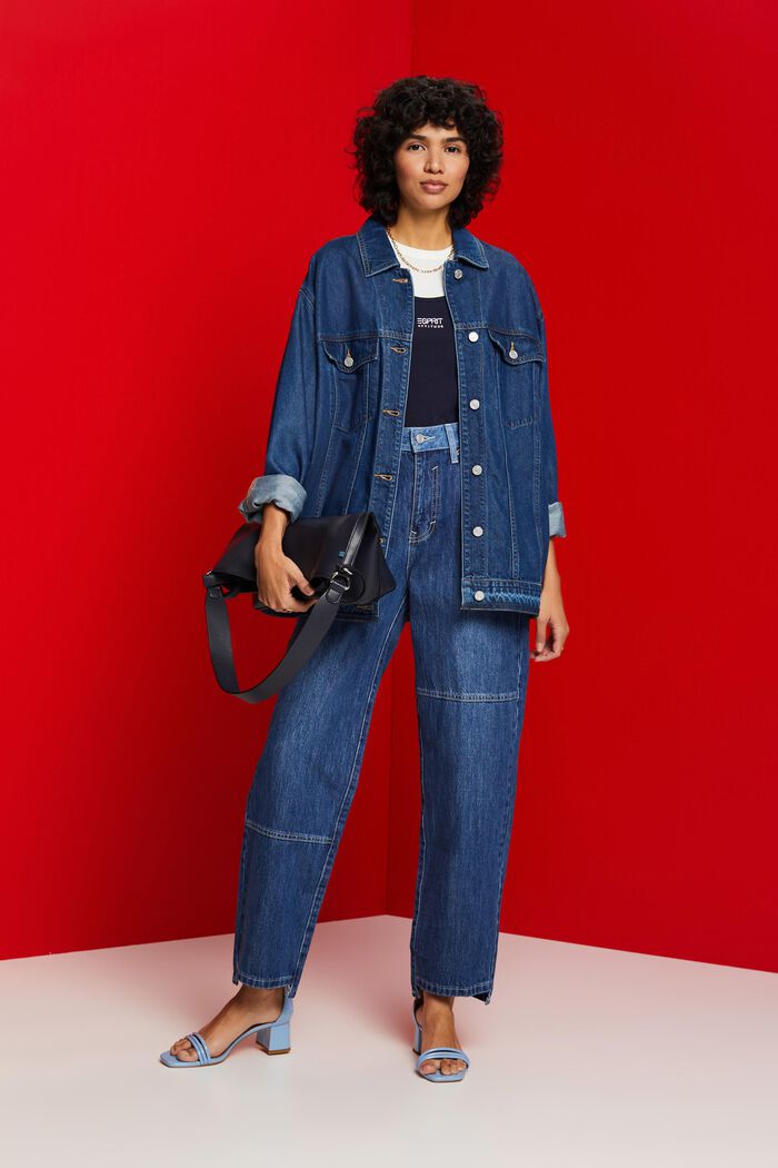 Asymmetrische Jeans der 90er mit weitem Bein