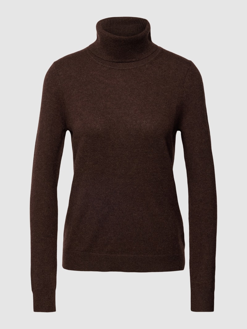 Kaschmirpullover in melierter Optik in schokobraun meliert