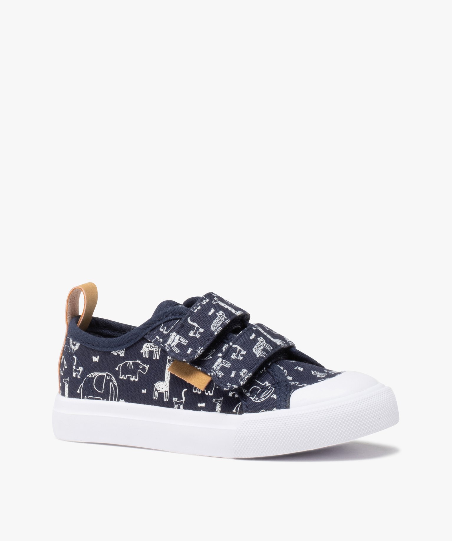 Baskets Garçon à scratch dessus toile motifs animaux marine | GEMO