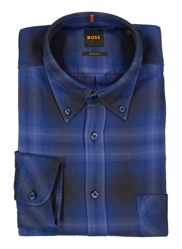 BOSS Orange, Hemd  Rickert, Regular Fit, Baumwolle, navy-braun kariert