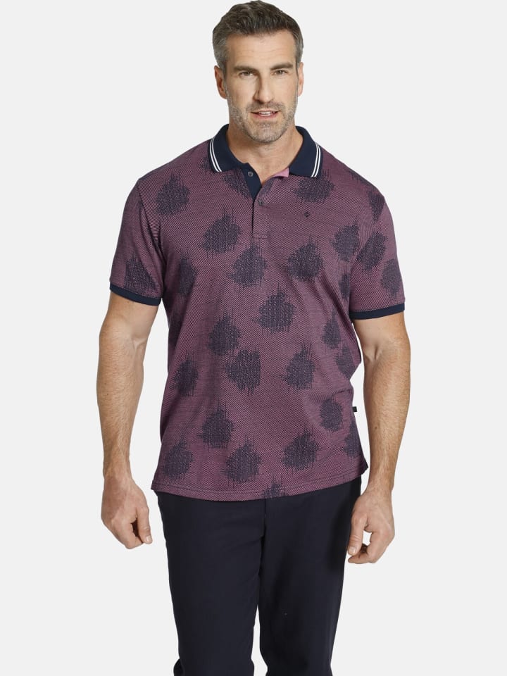 Charles Colby Poloshirt EARL NEELS in rosa gemustert günstig kaufen