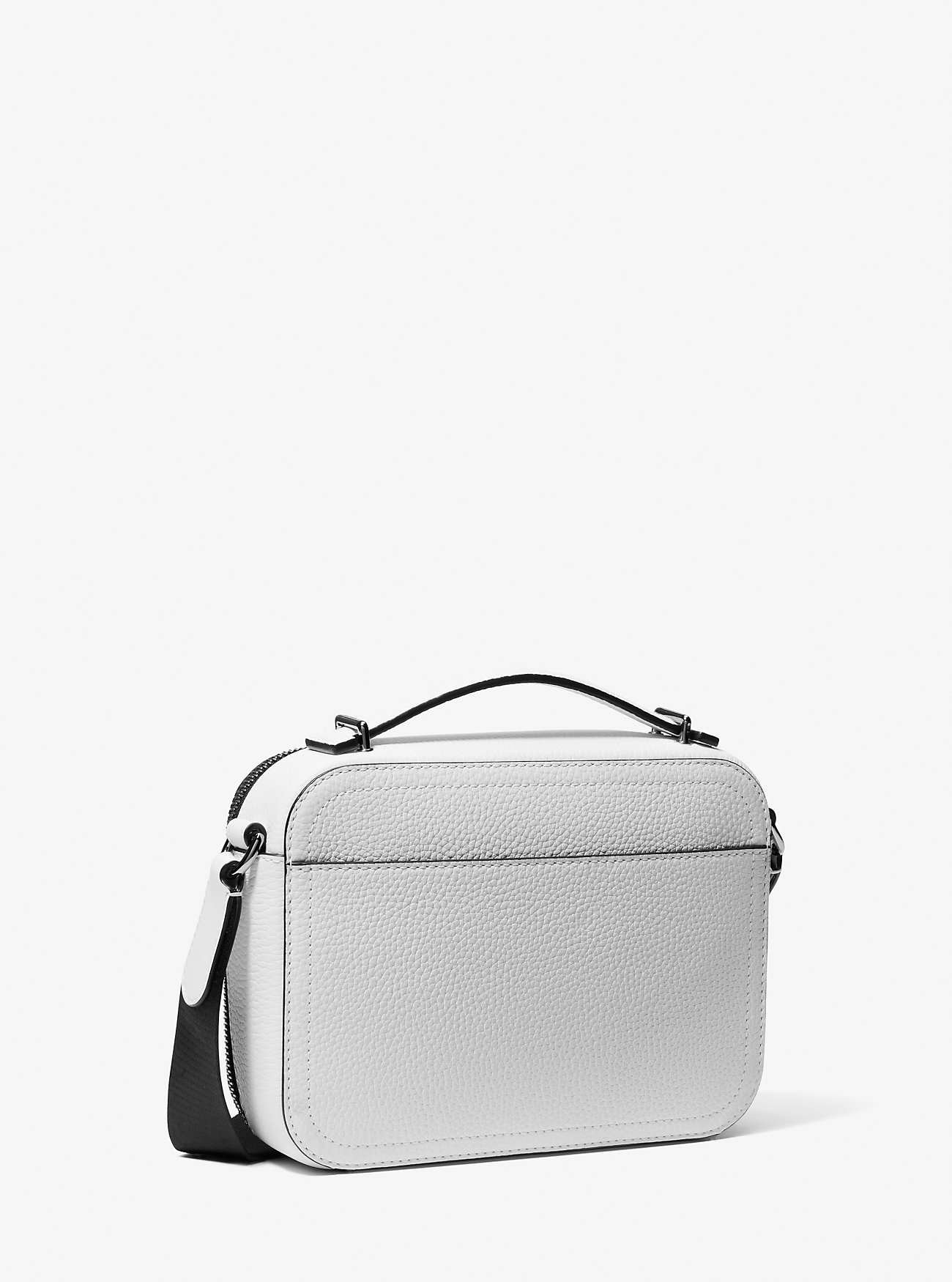 Hudson Pebbled Leather Skulderveske - Lys Hvit