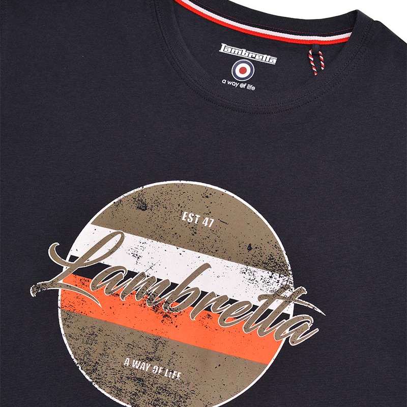 Lambretta Vintage Print Herren T-Shirt SS1010-NAVY