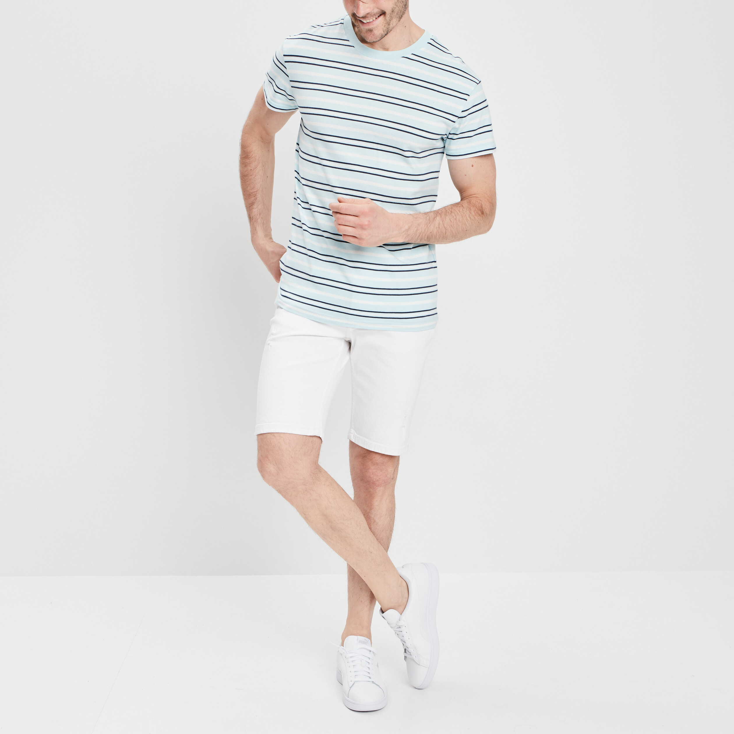 Bermuda straight blanc homme | La Halle