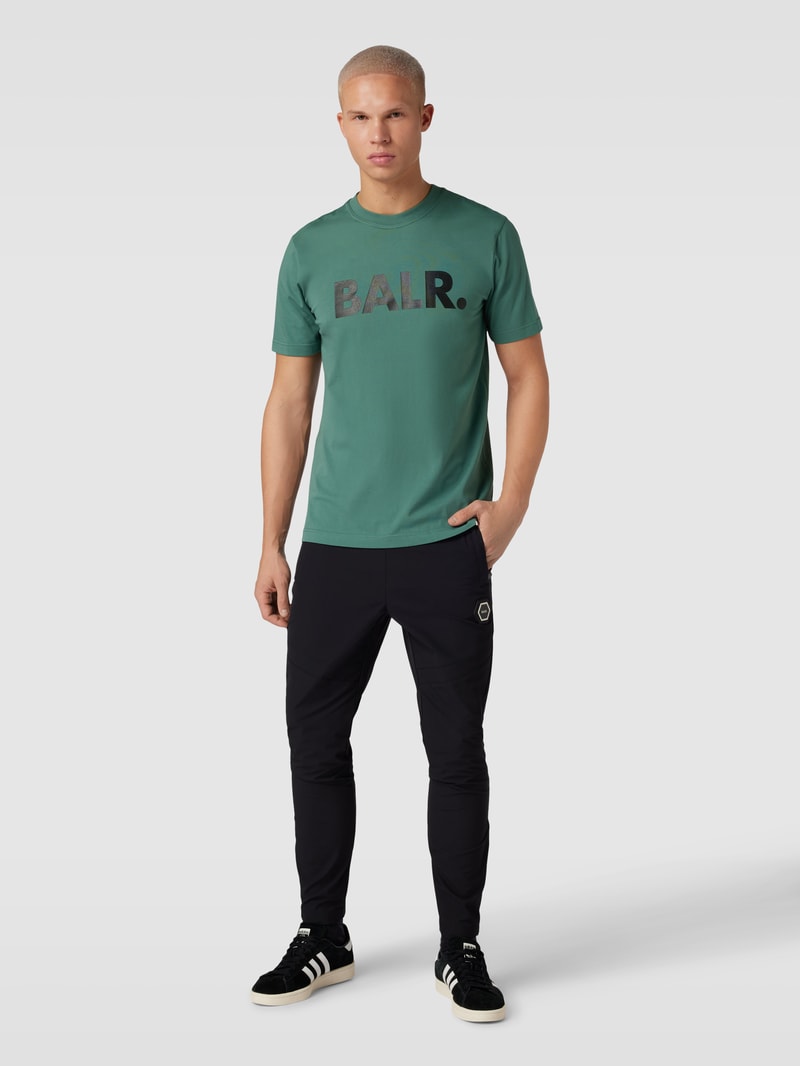 T-Shirt mit Label-Print und Rundhalsausschnitt in grün