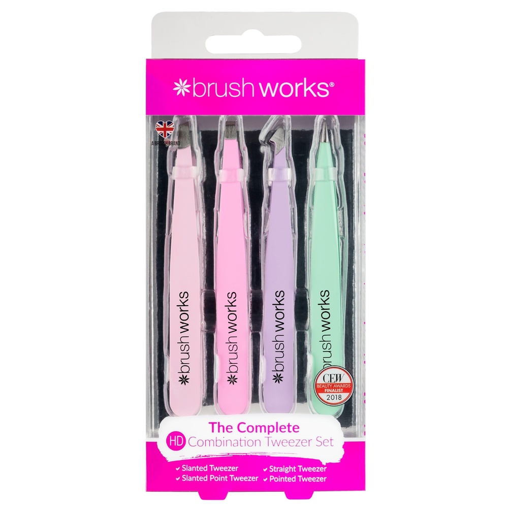 Brushworks Set Pinces à Epiler HD Pastels Accessoire beauté