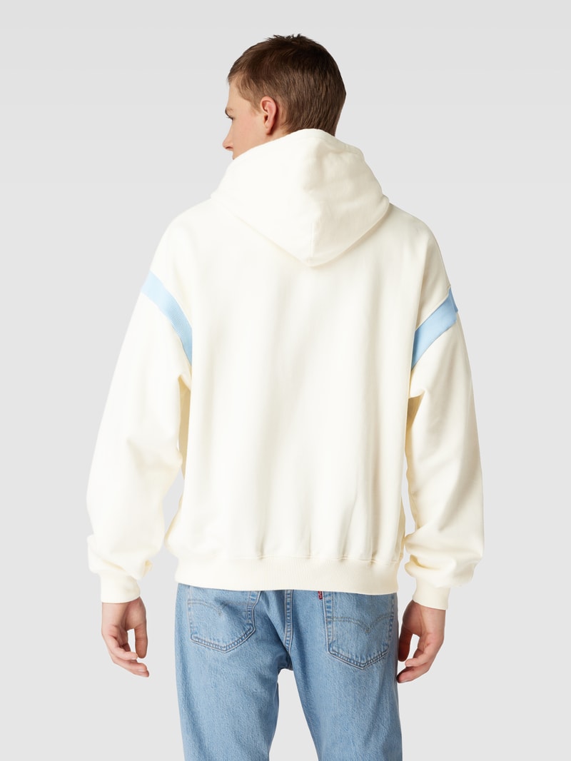 Hoodie mit Label-Stitching in offwhite