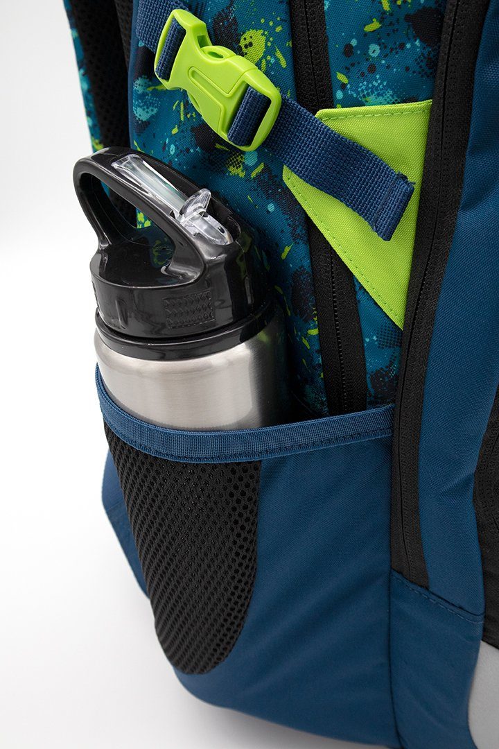 neoxx Schulrucksack Active, Petrol Extrem, aus recycelten PET-Flaschen