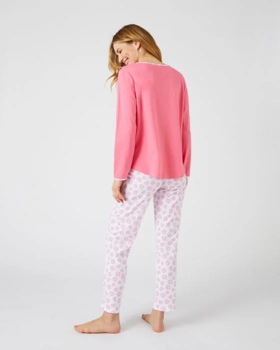 Lot de 2 pyjamas manches longues maille jersey pur coton peigné