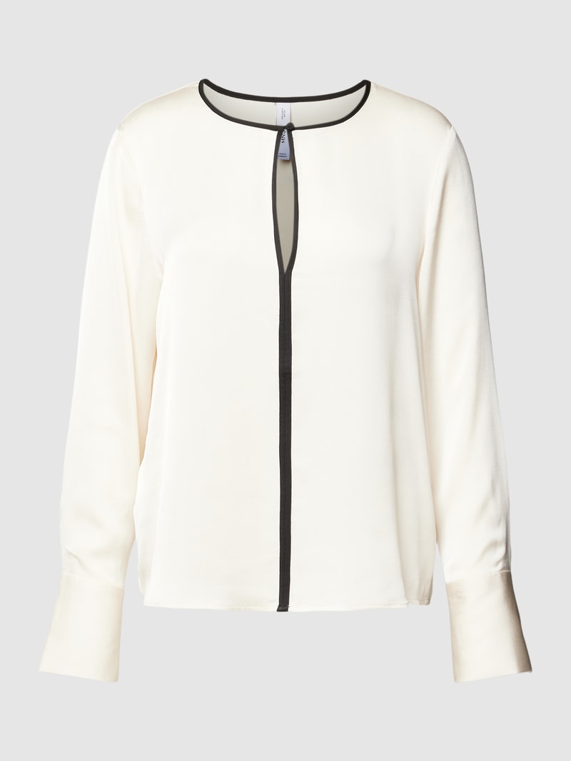 Blusenshirt mit Kontraststreifen Modell 'CAMILE' in ecru