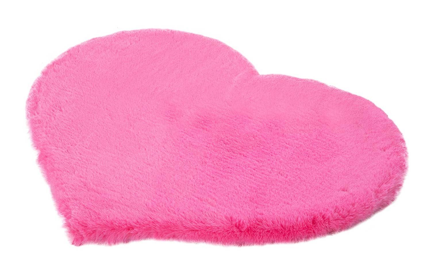 Fellteppich HEART, Rosa, 63 x 50 cm, Herzform Polyester, KARPI, Herzform, Höhe: 20 mm