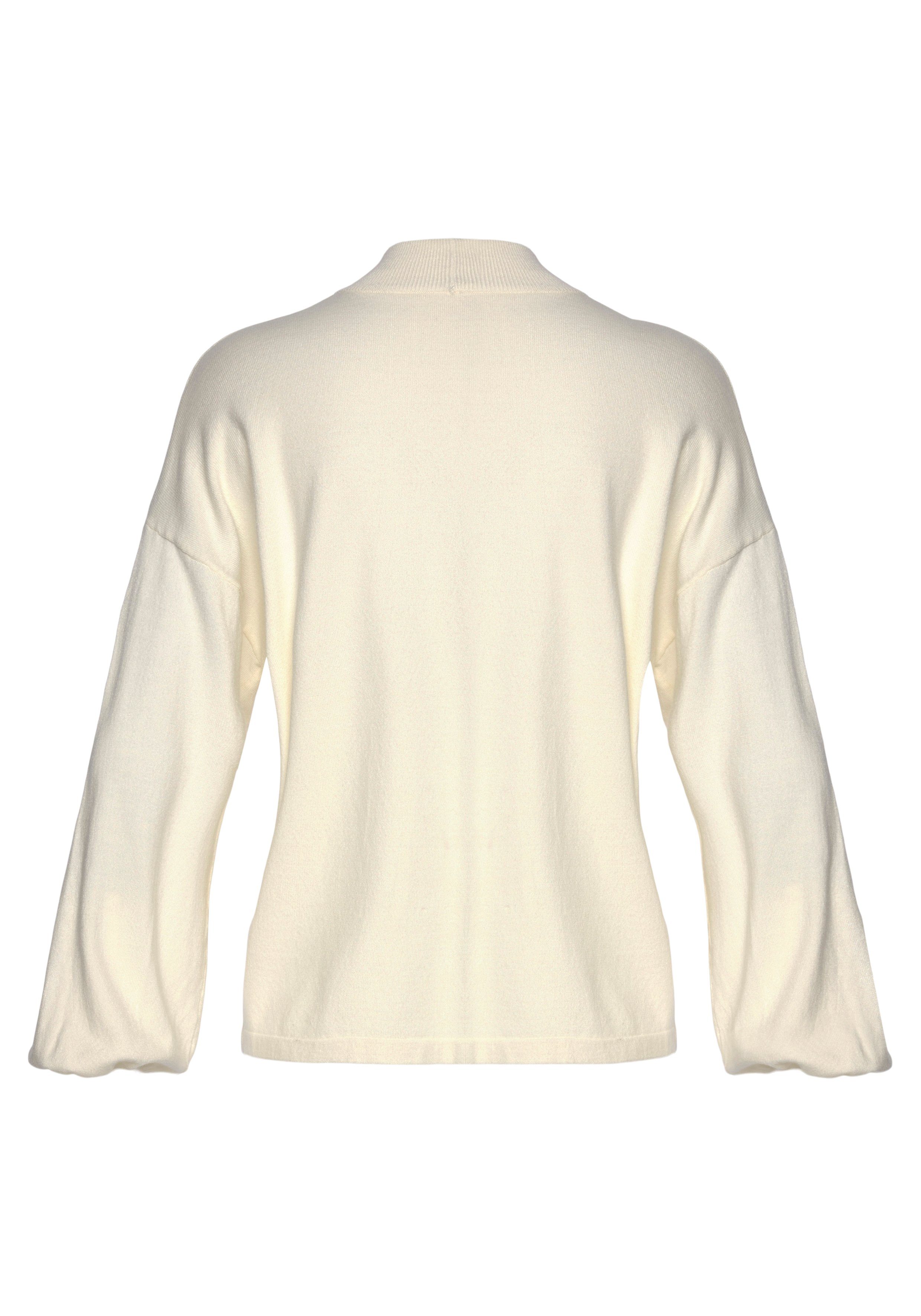 LASCANA Strickpullover mit kleinem Stehkragen