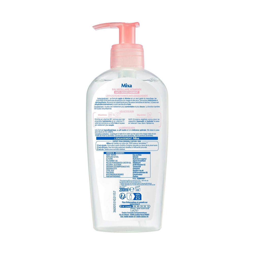 mixa Expert Peau Sensible Eau micellaire anti-dessèchement