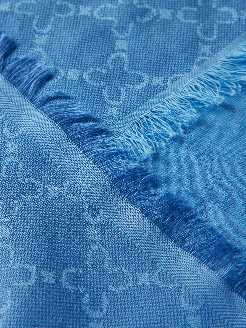 Schal mit Allover-Muster Modell 'Stola' in hellblau