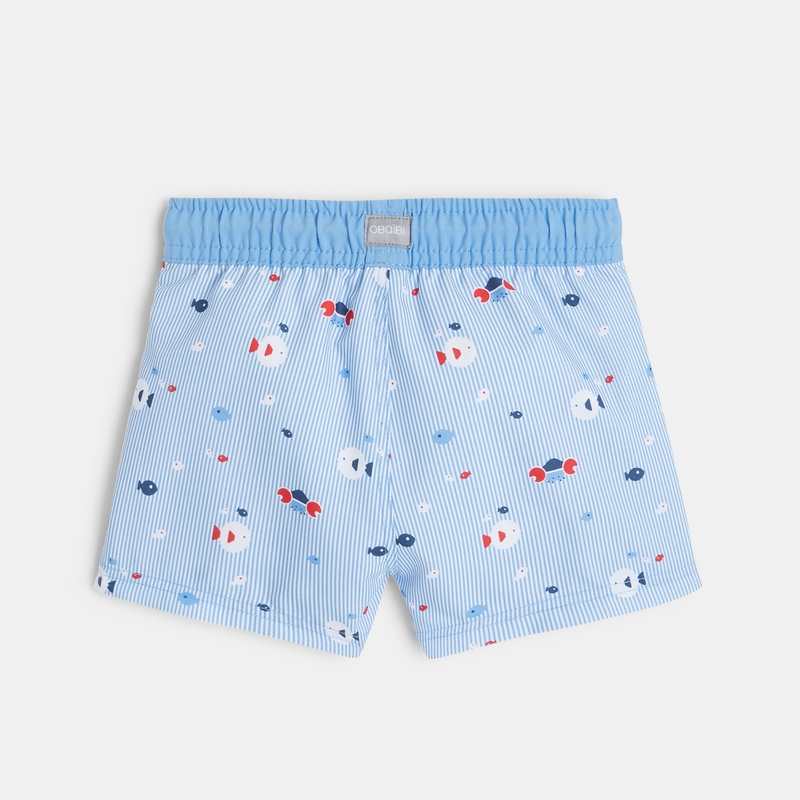 Short de bain anti UV rayé bleu bébé garçon