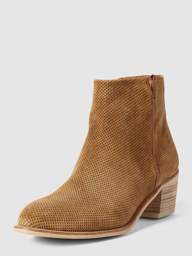 Stiefeletten mit Strukturmuster in camel