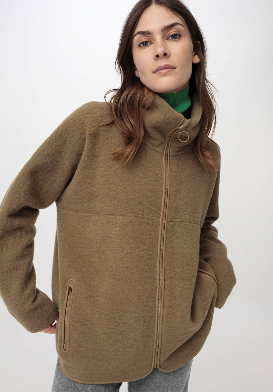Wollfleece Jacke aus reiner Bio-Merinowolle