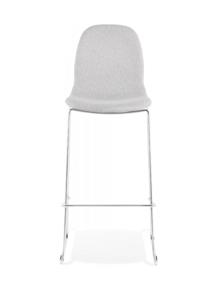 KADIMA DESIGN Barhocker aus Metall und Stoff | Sitzhocker mit Polsterung in Grau-Silber günstig kaufen onesize