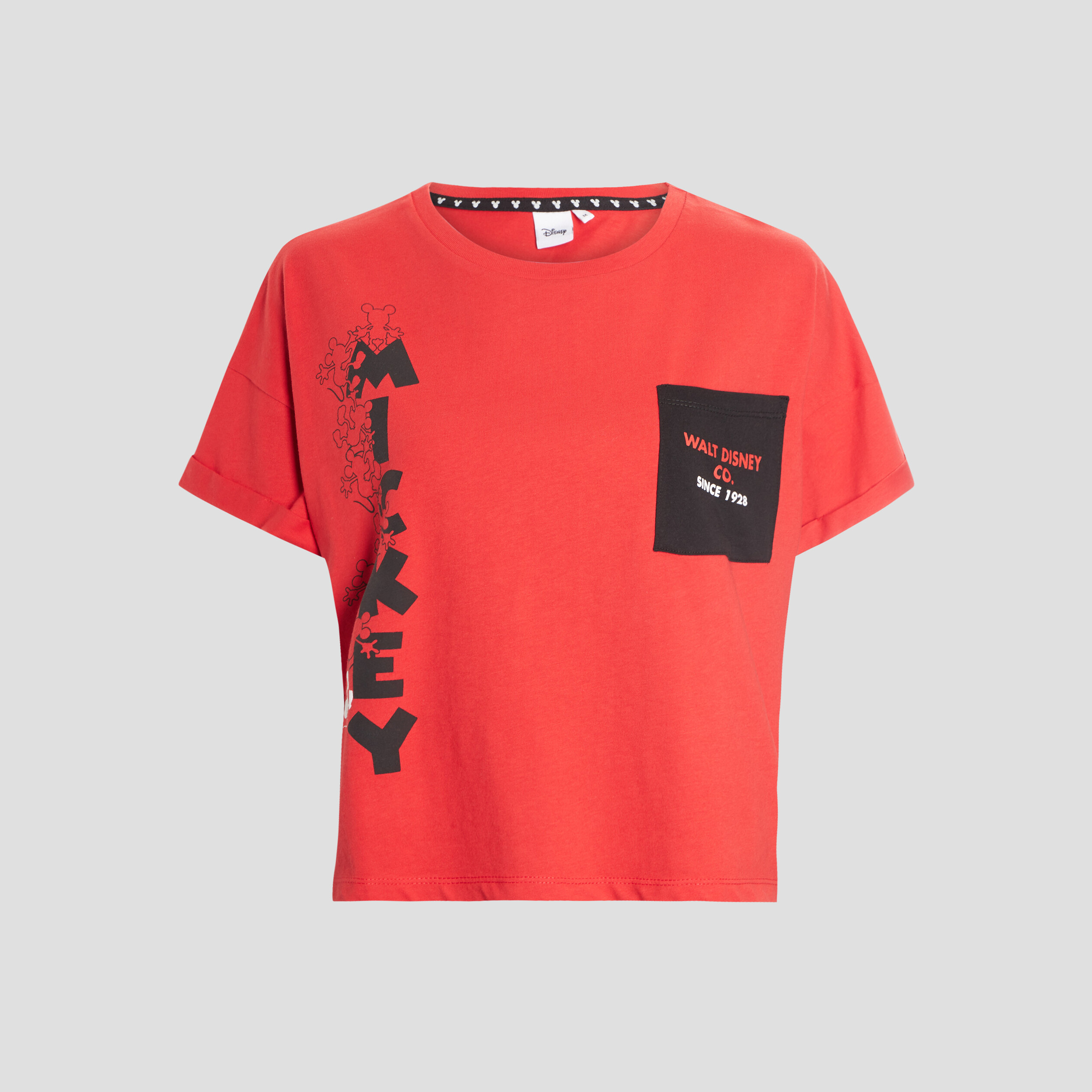 T-shirt manches courtes Mickey rouge femme | La Halle