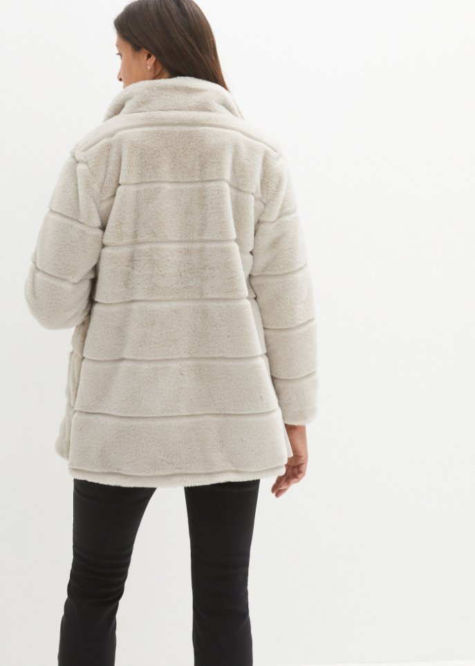 Gesteppt-Fellimitat Umstandsjacke / Tragejacke