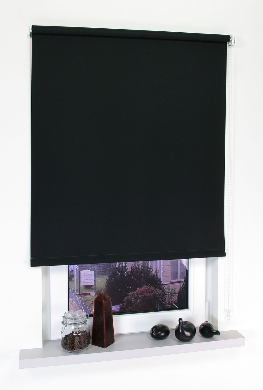 Bella Casa Seitenzugrollo, Kettenzugrollo, 180 x 162 cm, schwarz
