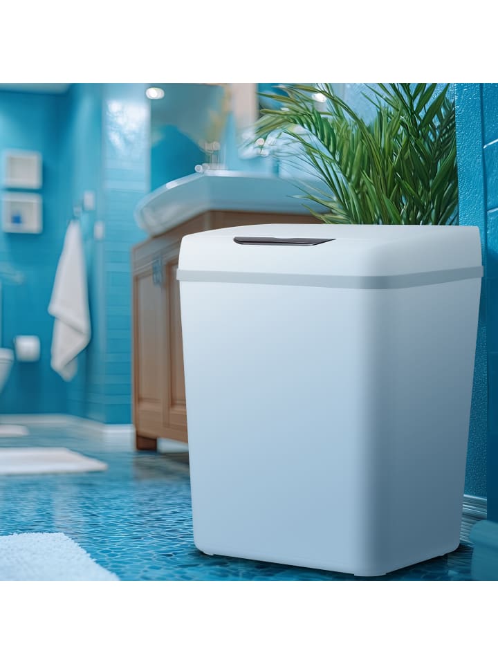 relaxdays Bad-Mülleimer mit Sensor in Weiß - 9 Liter günstig kaufen onesize
