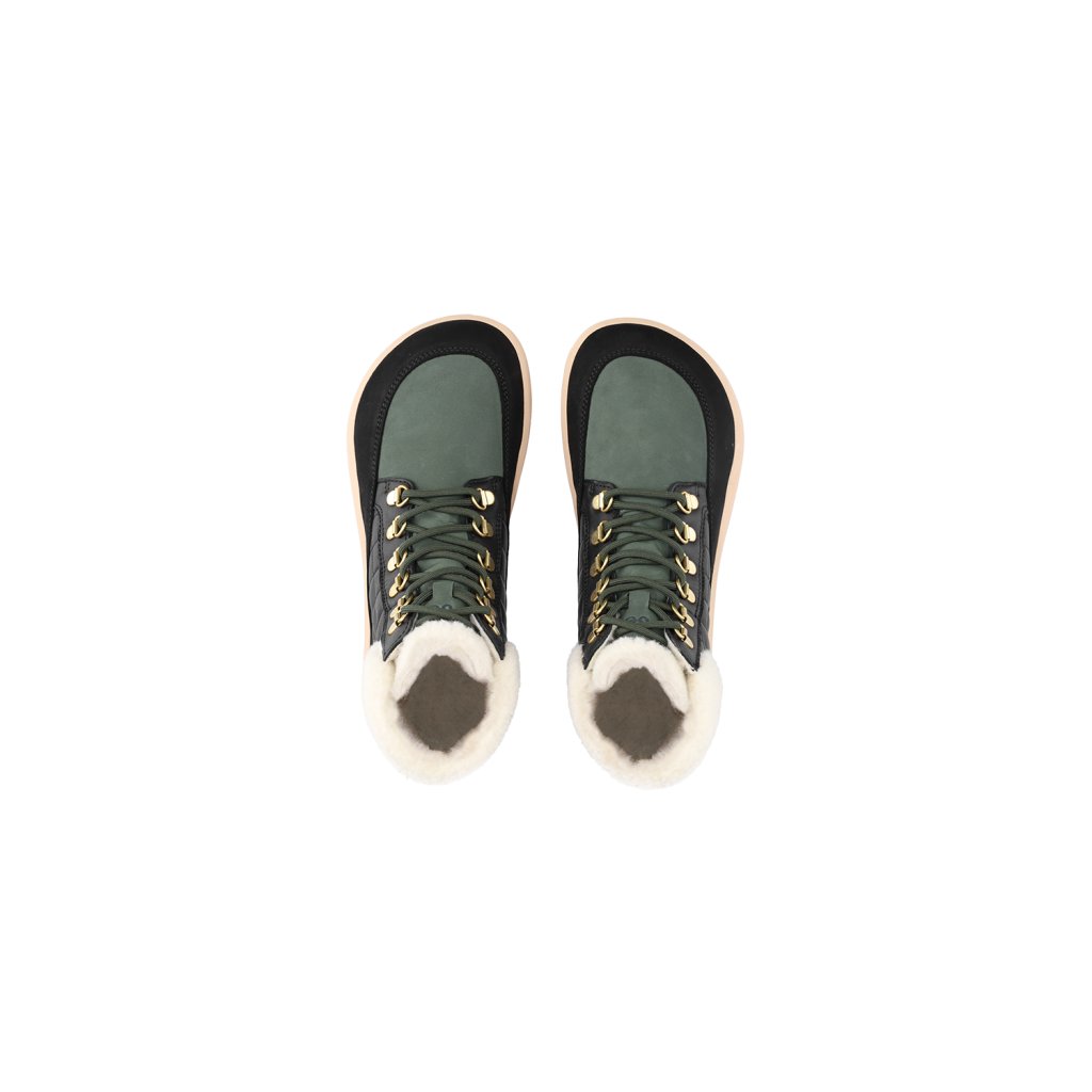 Be Lenka Olivia Black & Dark Green grüne Winterbarfußschuhe