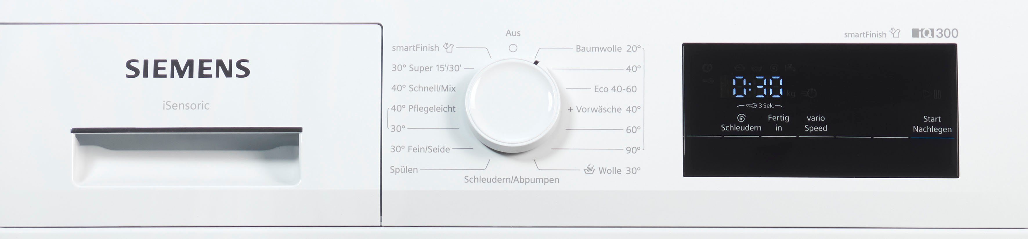 SIEMENS Waschmaschine iQ300 WM14N0A4, 8 kg, 1400 U/min, smartFinish – glättet dank Dampf sämtliche Knitterfalten