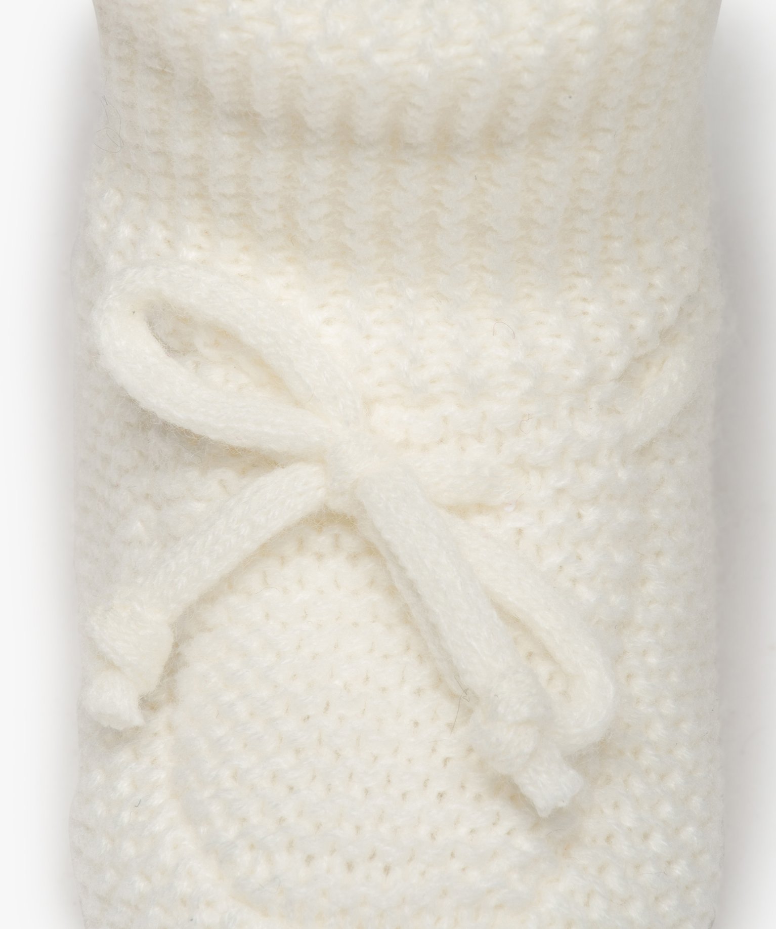 Chaussons bébé bottillons en maille unis ecru | GEMO