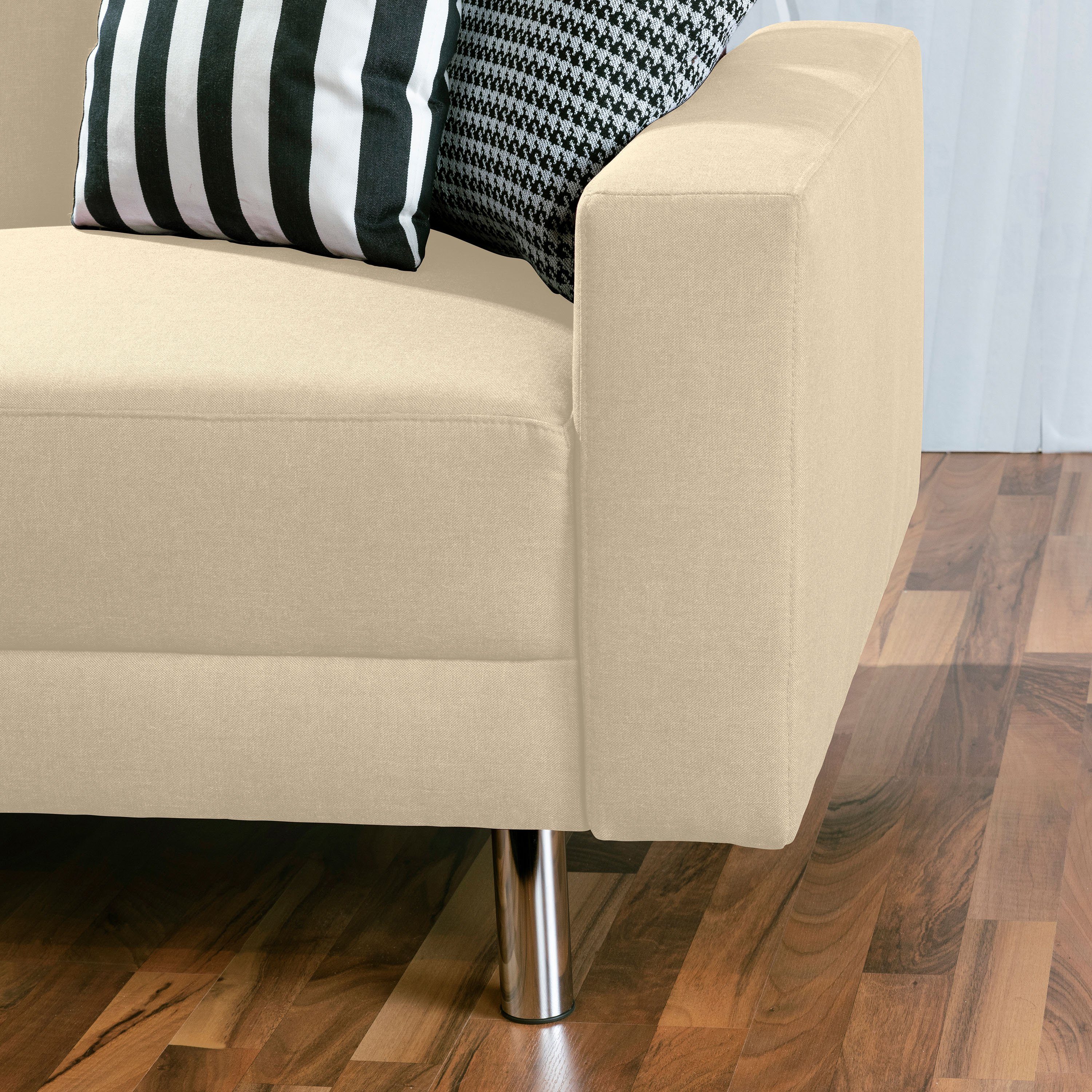 Max Winzer® Loungesofa Just Fashion Funktionssofa Flachgewebe beige, 1 Stück, Made in Germany