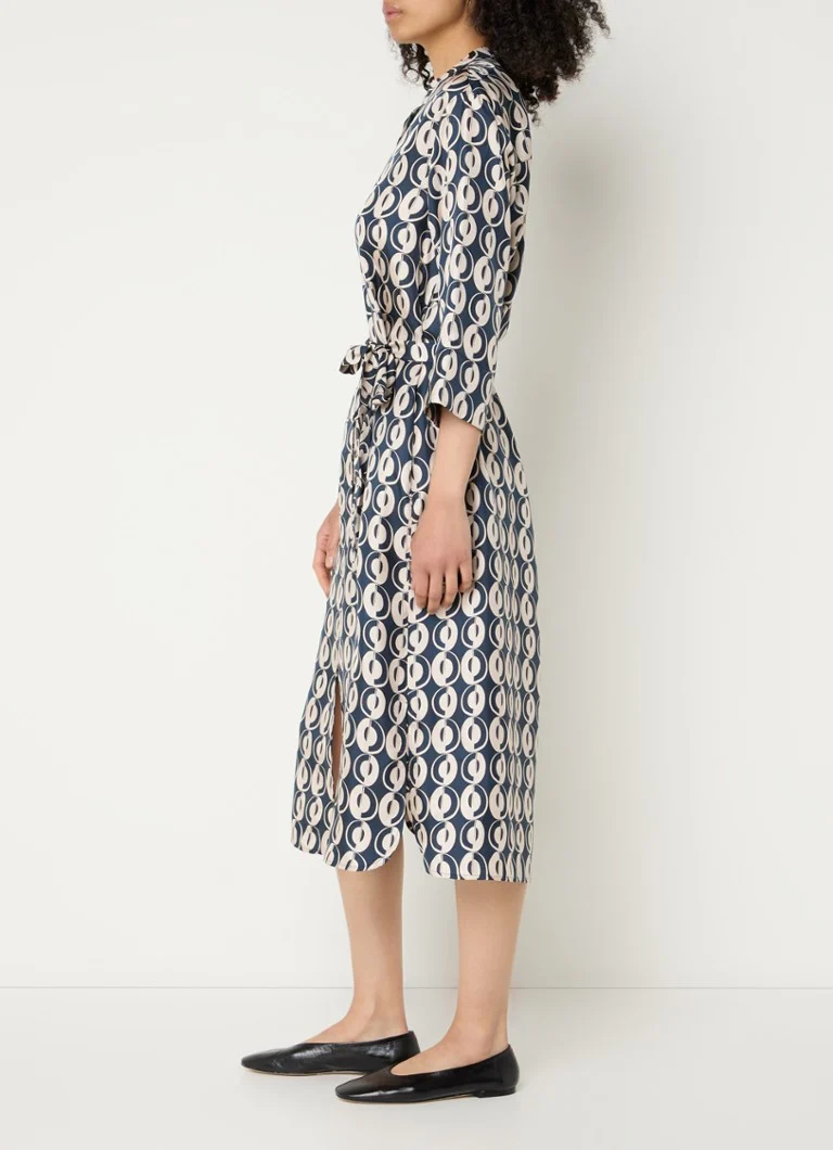 MaxMara Timesilk svilena bluza-haljina s printom