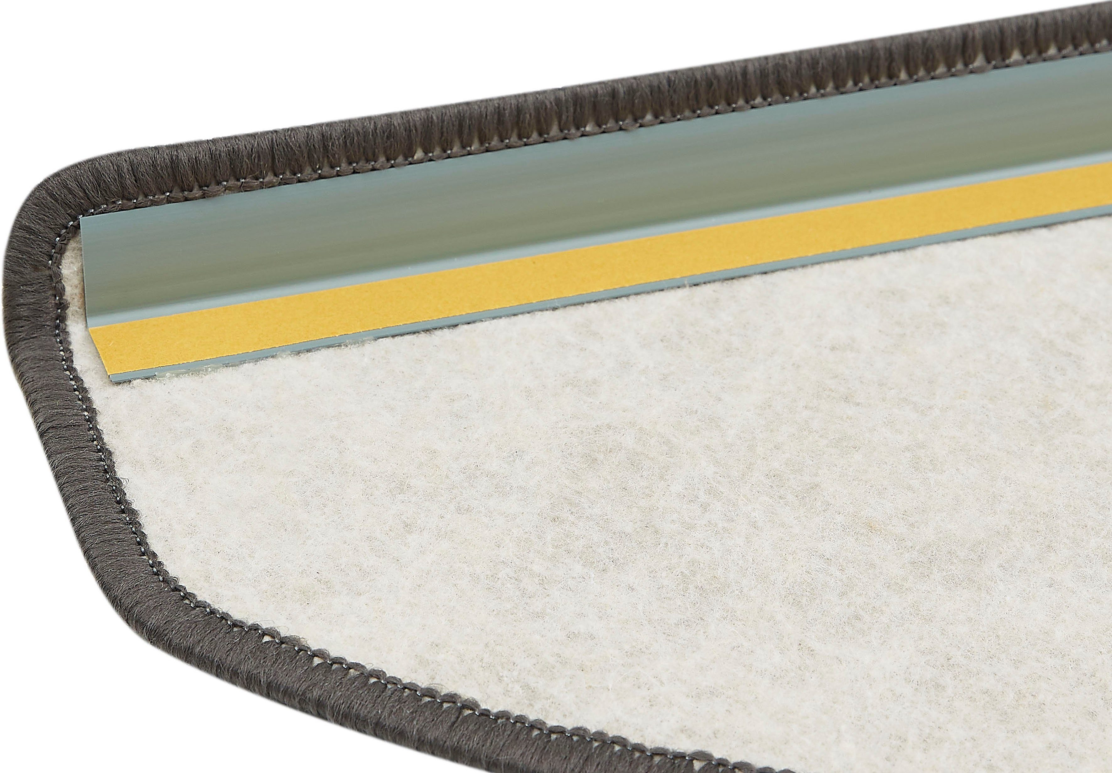 Stufenmatte Parla, Andiamo, halbrund, Höhe: 13 mm, Kurzflor, weicher Velours, 15 Stück in einem Set