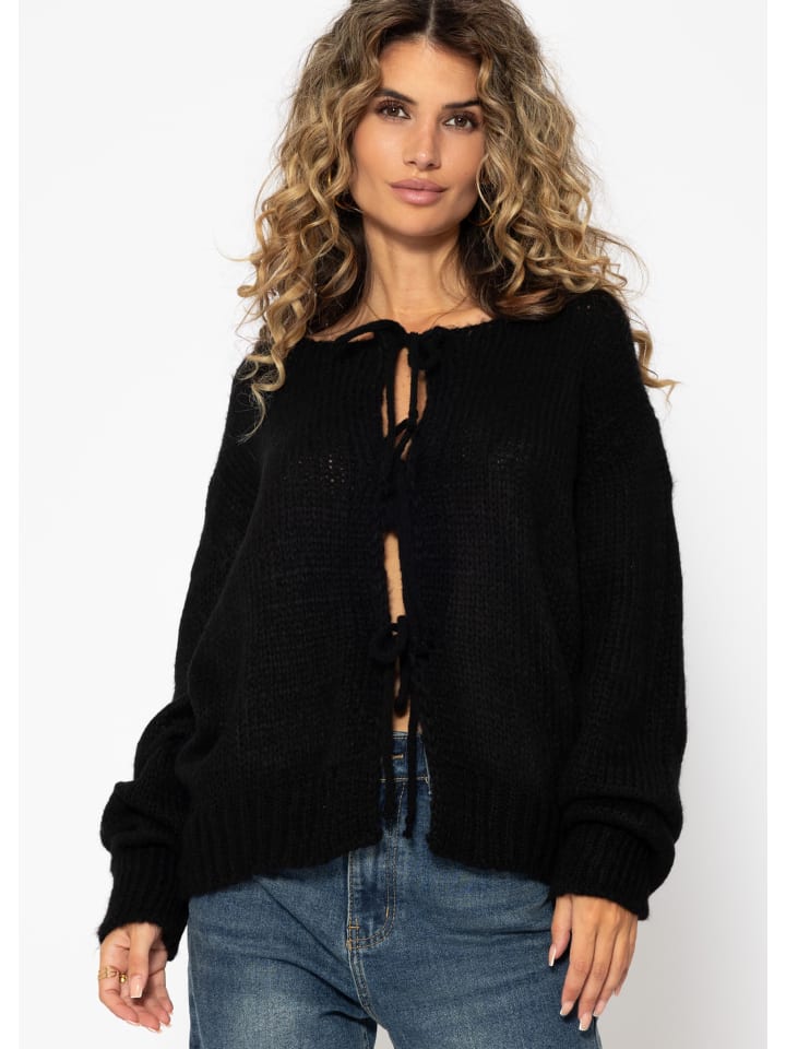 SASSYCLASSY Strick-Cardigan in Schwarz günstig kaufen