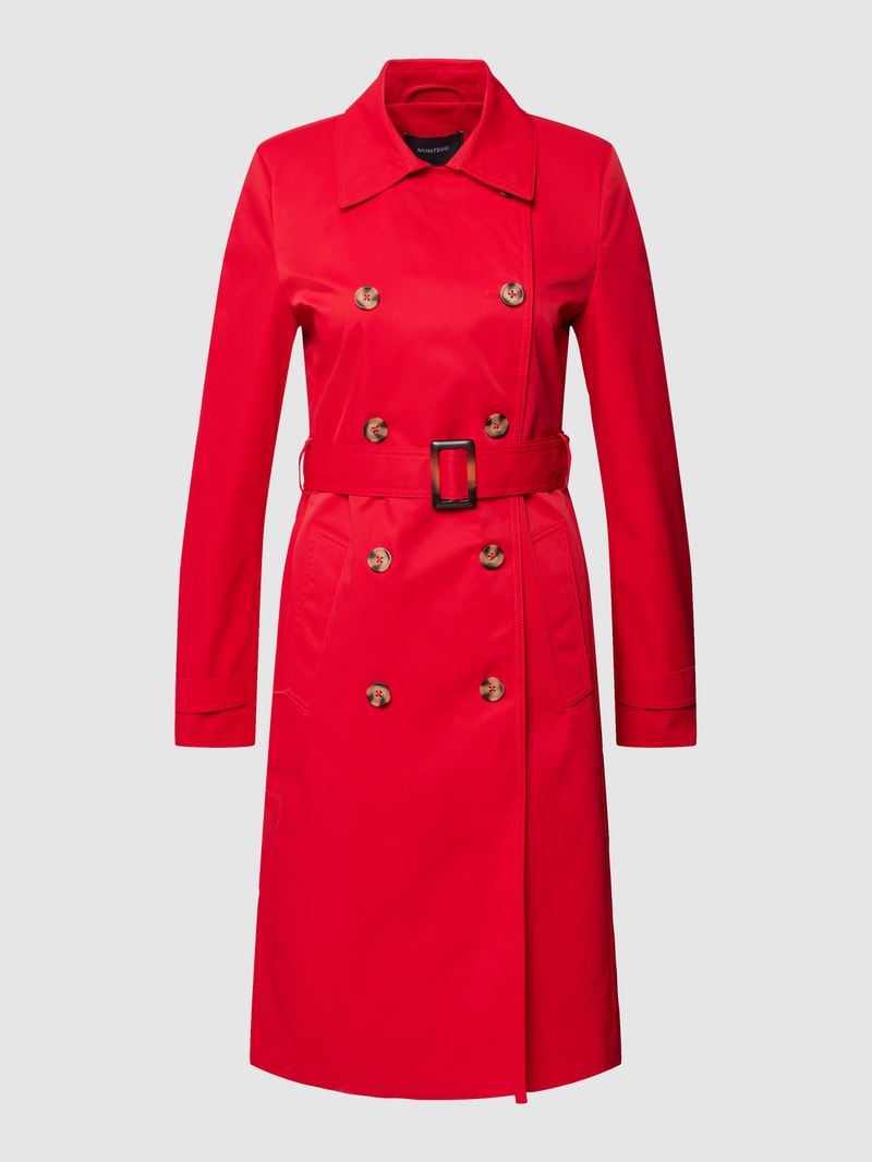 Trenchcoat mit doppelreihiger Knopfleiste in rot