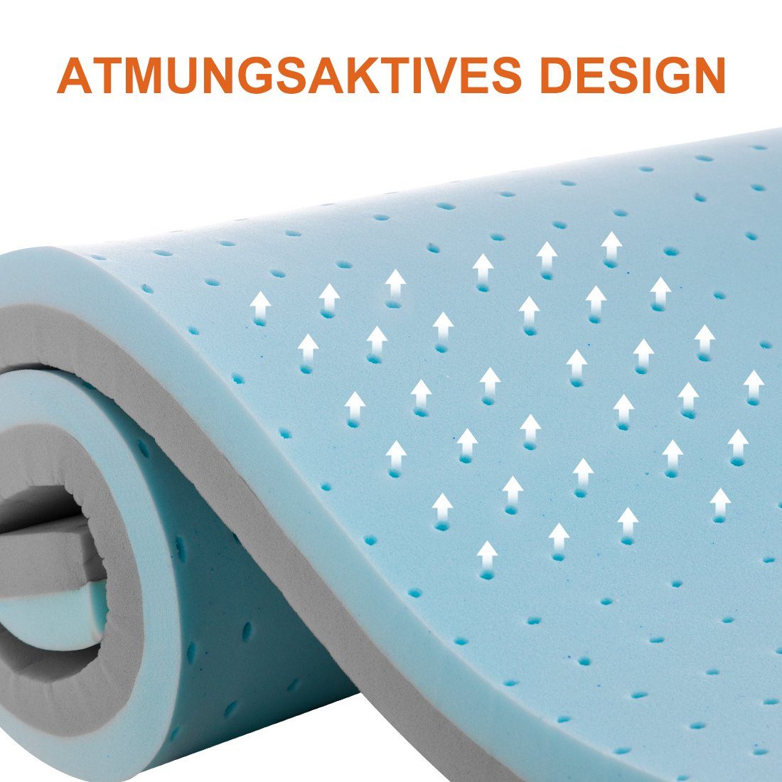 Topper BedStory Topper, Memory Gel Kaltschuam Matratzenauflage rthopädisch, BedStory, 7.5 cm hoch, Waschmaschinengeeignet, Boxspringgeeignet, Mit Reißverschluss, Vakuum Verpackung, Abnehmbarer Antibakterieller Bezu, 4 Gummibänder, Atmungsaktiv, Ergon