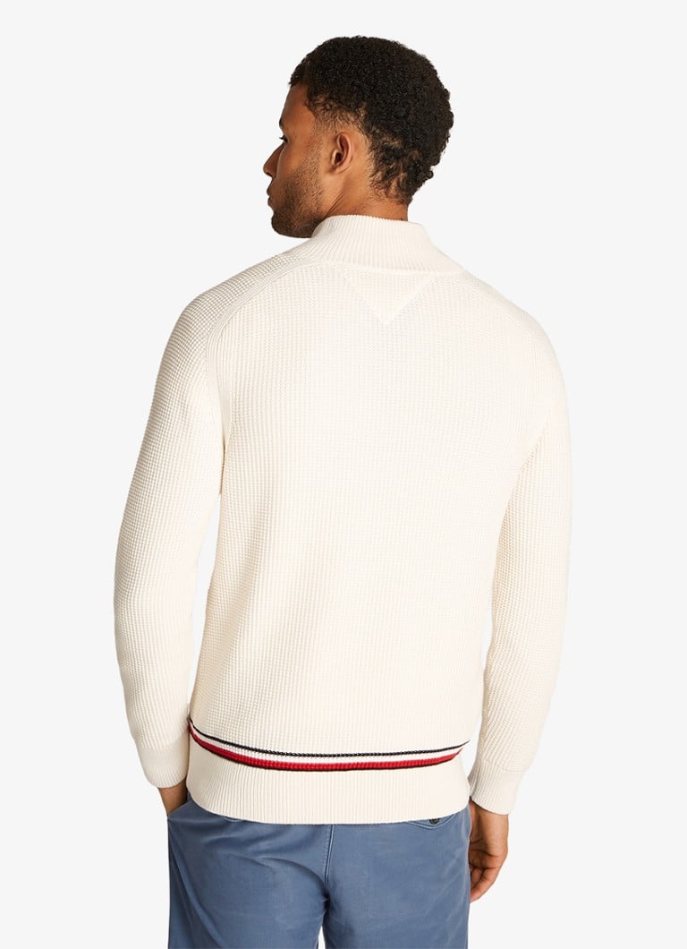 Tommy Hilfiger Chunky knit sweater with half zip and texture