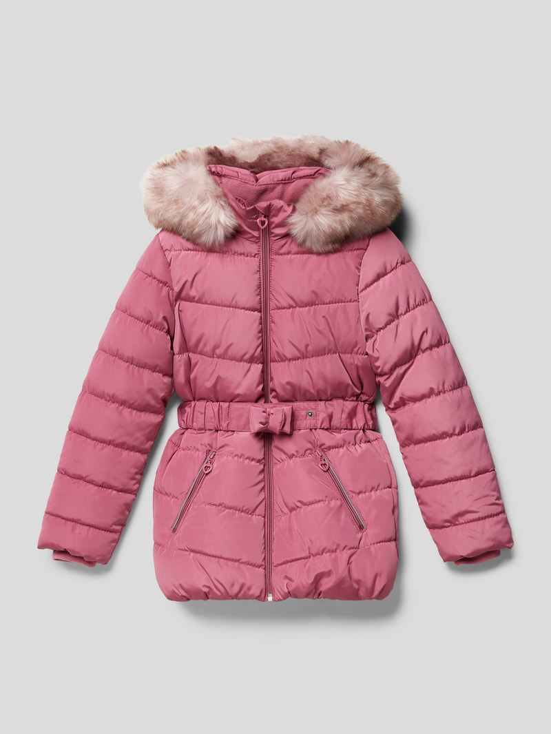 Parka mit Taillengürtel in pink