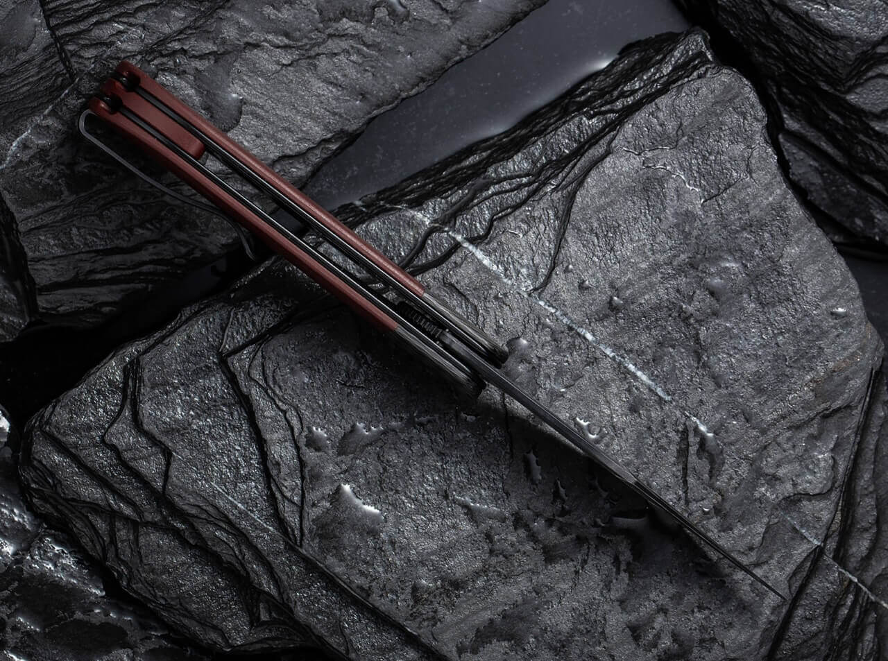 Appalachian Drifter II Damascus G10 Burgundy
