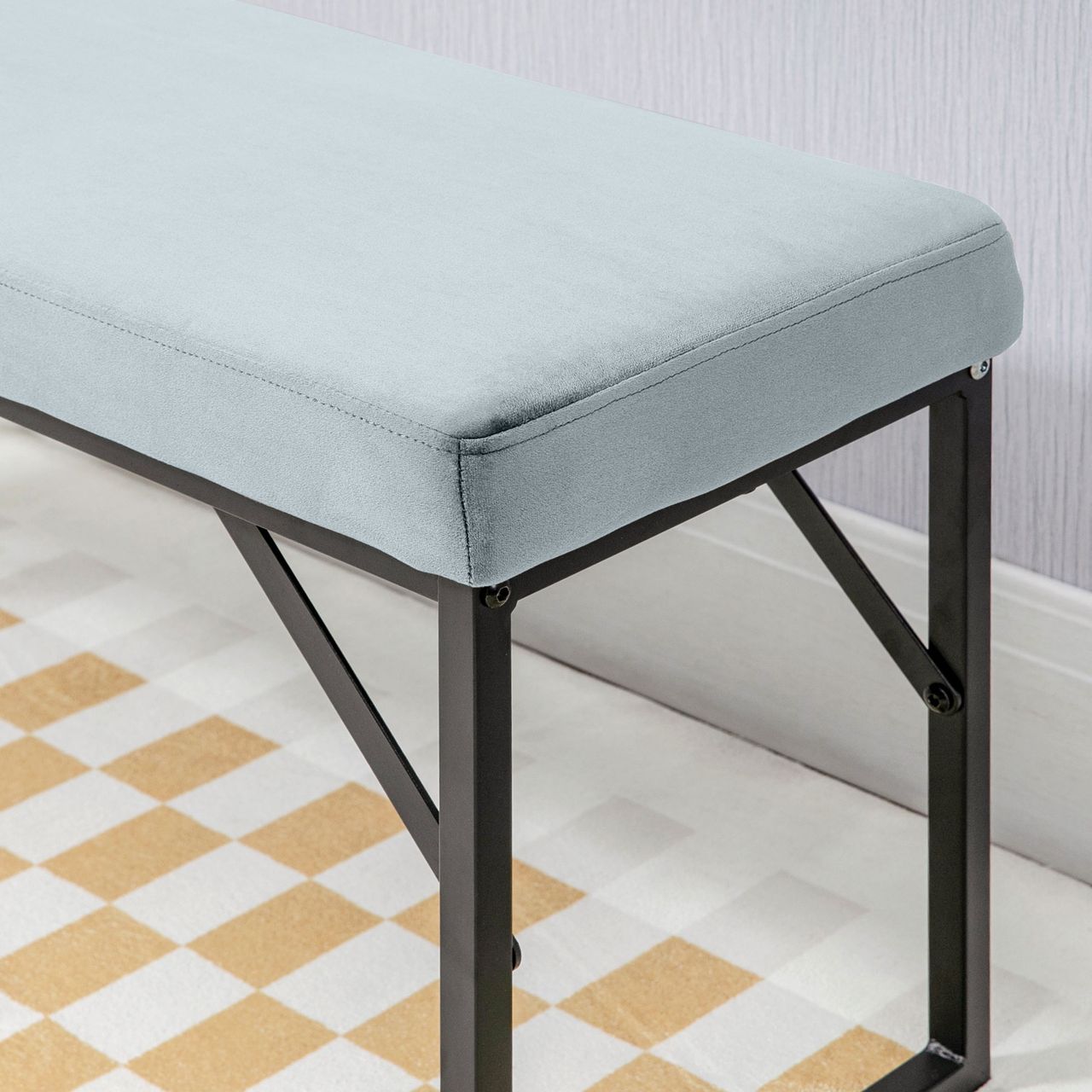 HOMCOM Sitzbank Polsterbank, Bettbank in Samtoptik, Schminkbank für Schlafzimmer