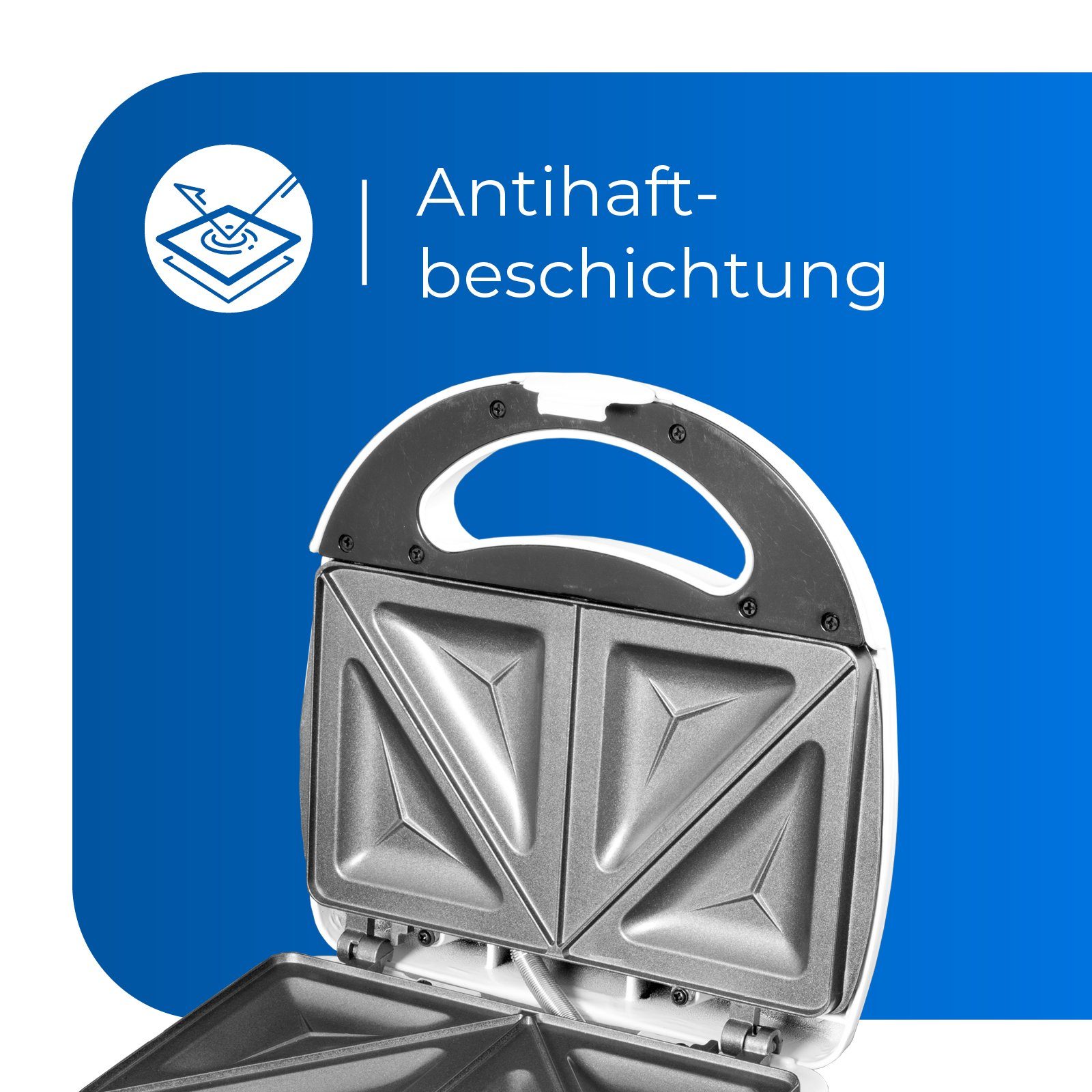 exquisit Sandwichmaker ST 3101, 750 W, Sandwichtoaster, Grill Platten mit doppelseitigem Toasten