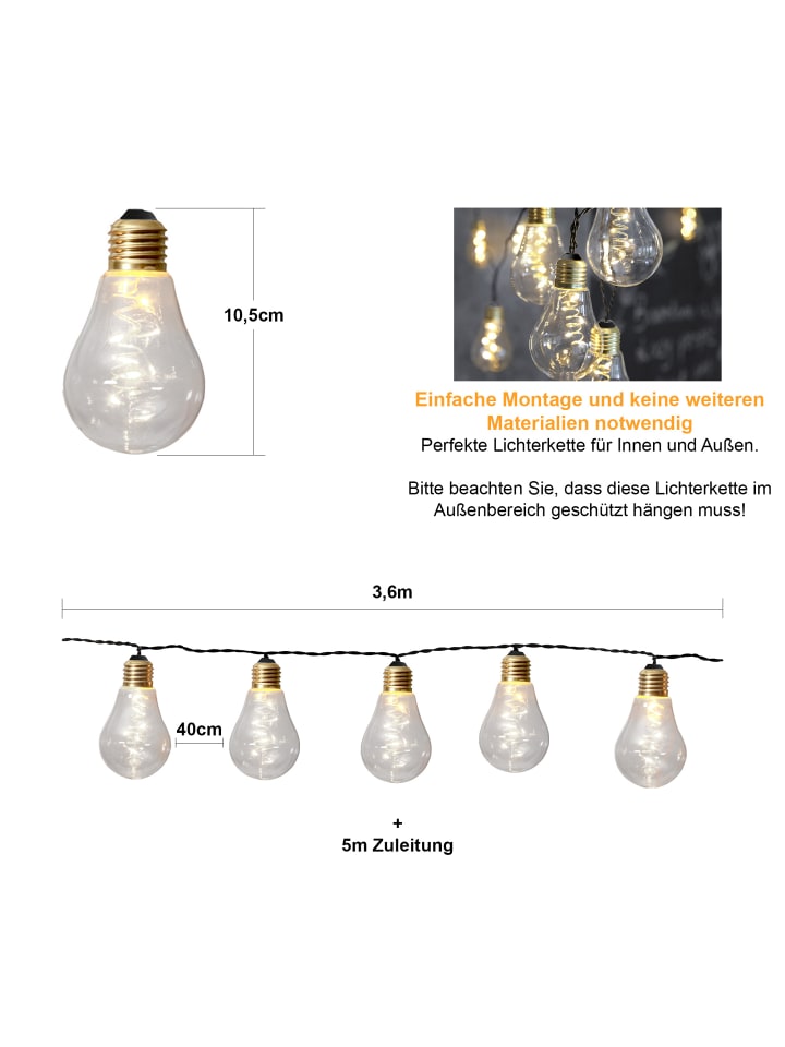 STAR Trading Solar-Lichterkette Glow in Schwarz,Transparent günstig kaufen onesize
