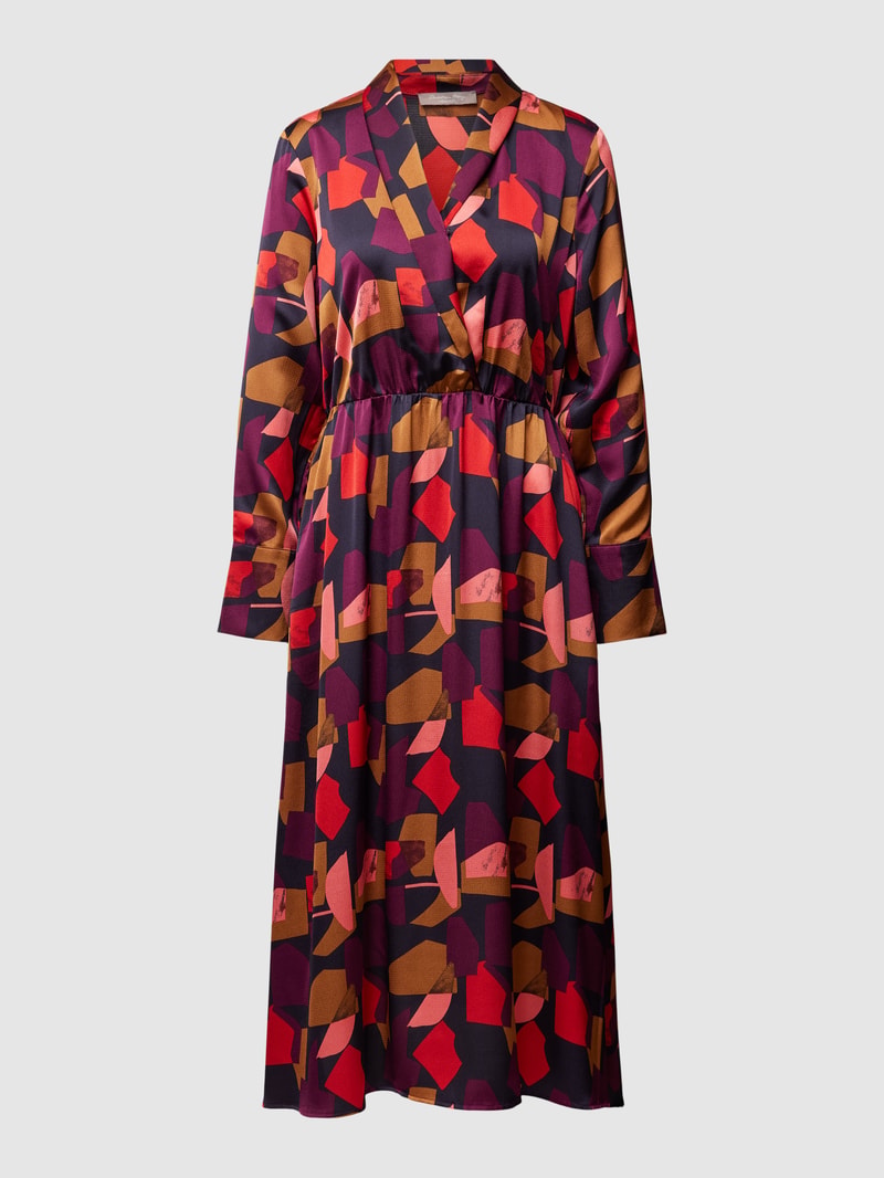 Midikleid mit V-Ausschnitt in rot